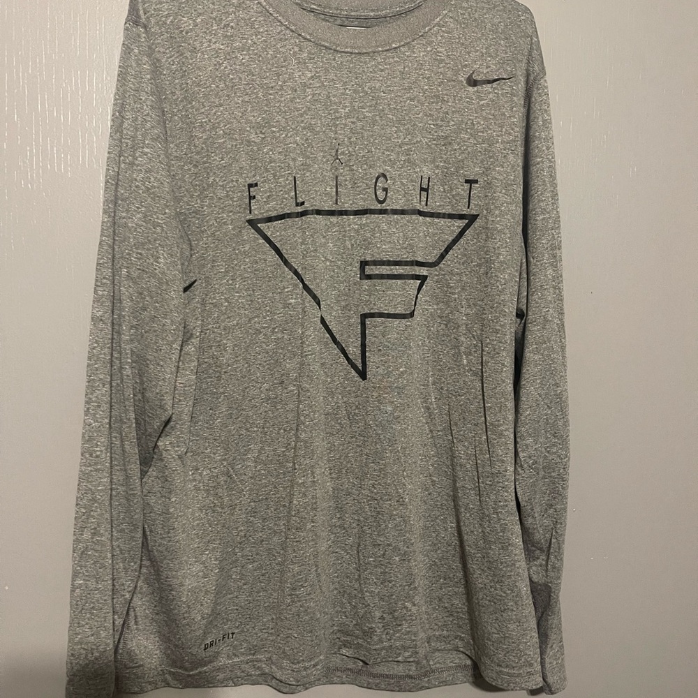 Nike Gray Dri-FIT Flight Long Sleeve Shirt